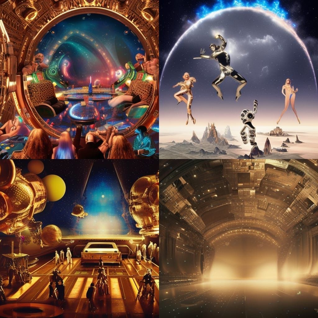 Disco Astronauts in Epic Digital Matte Painting
