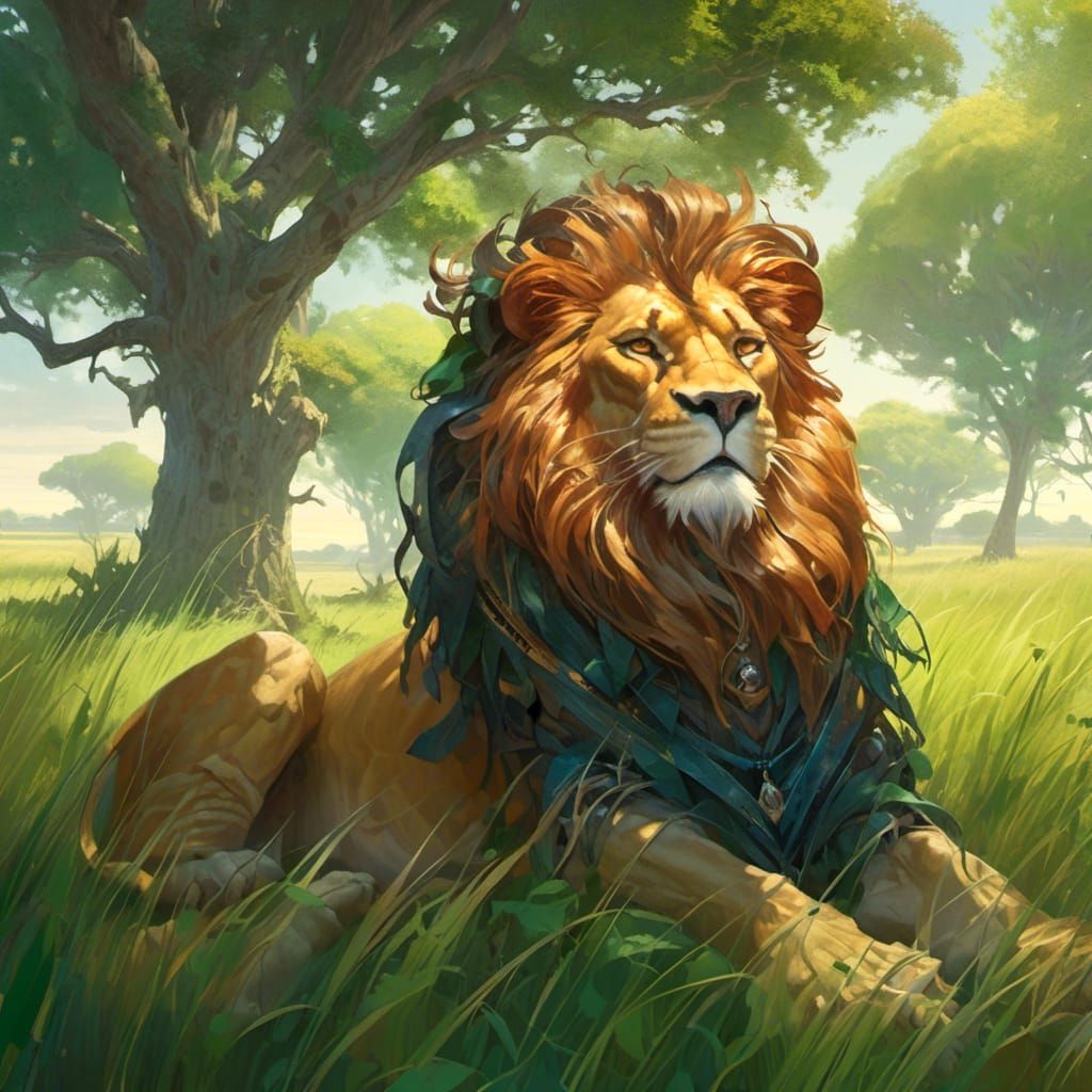 Lion King in Savannah Sunrise