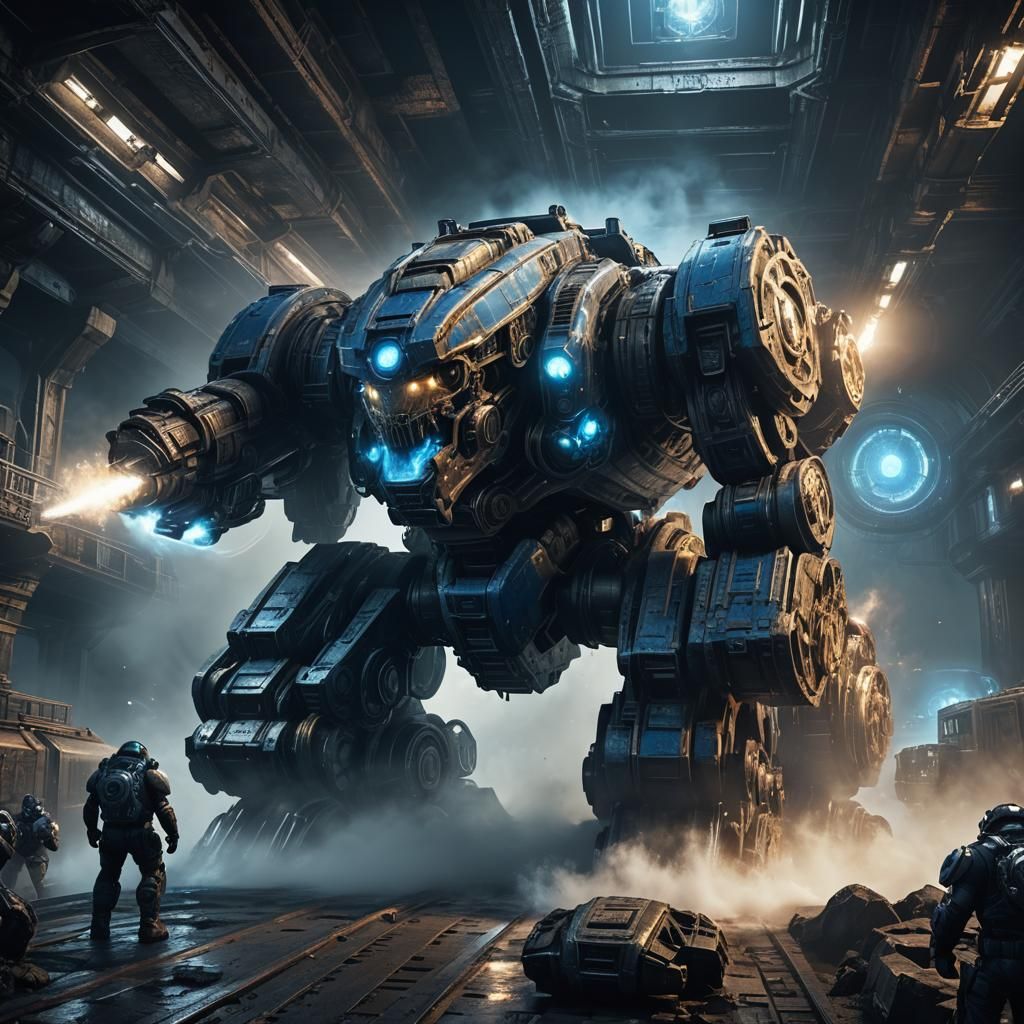 Sci-Fi Metal Ferry in Gears of War Style