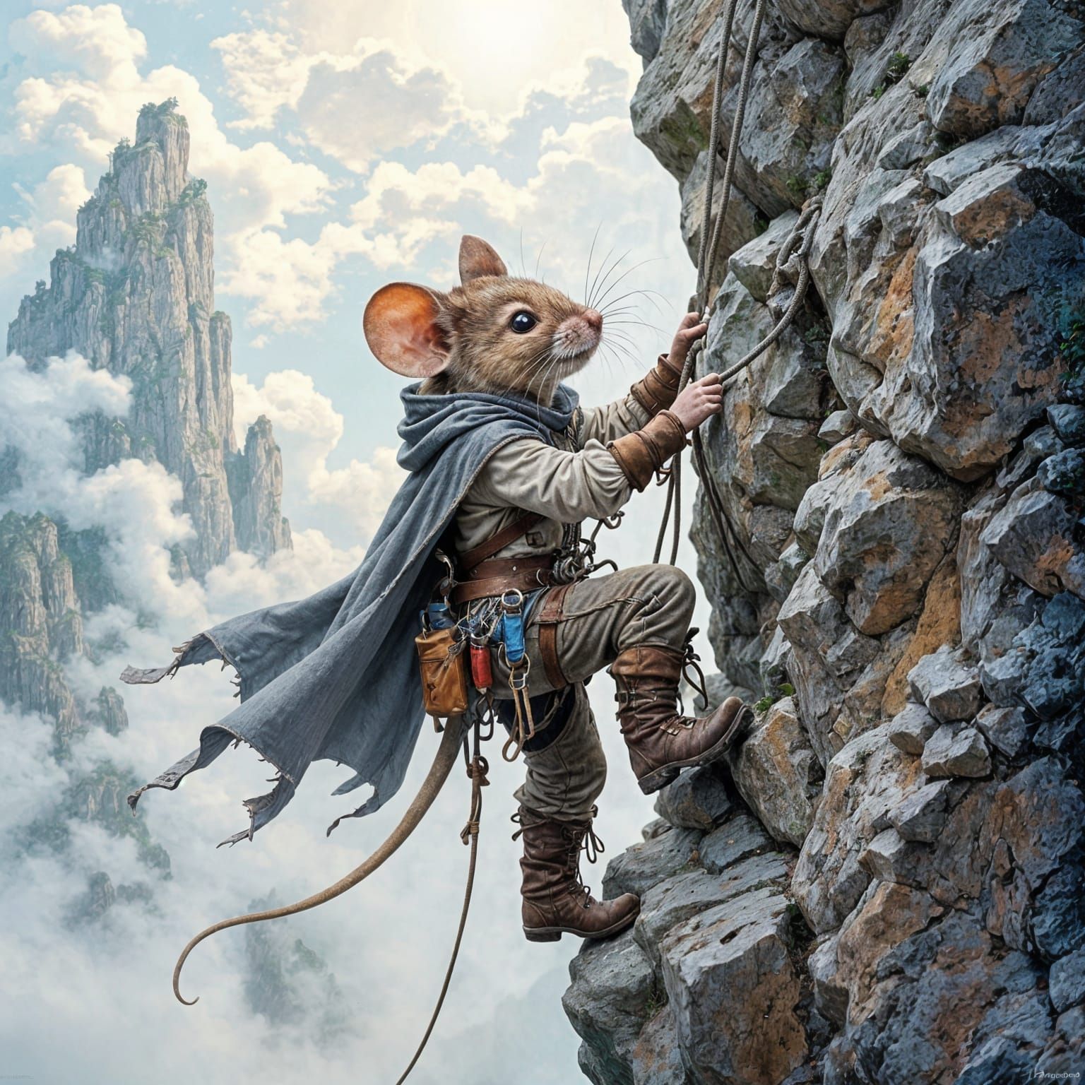 Mouse Climber in Ethereal Fantasy Style