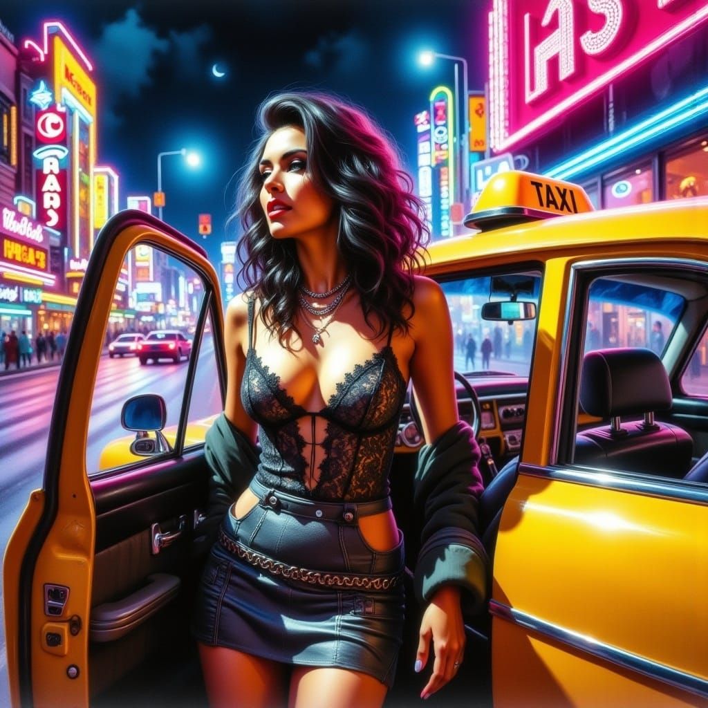 Edgy Woman Emerges in Las Vegas, Expressive Art