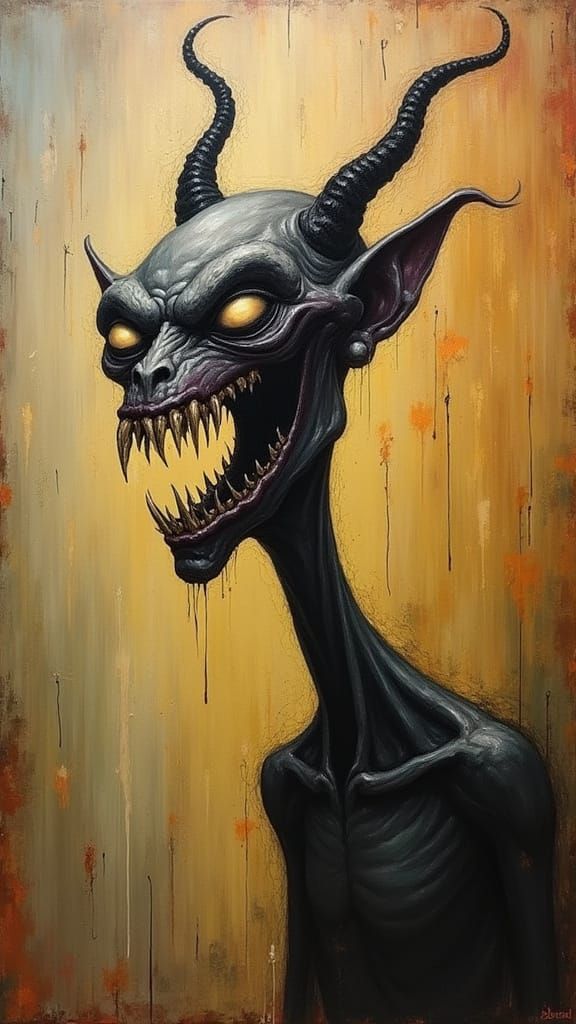 Elongated Demon in Dali-esque Surrealist Nightmare