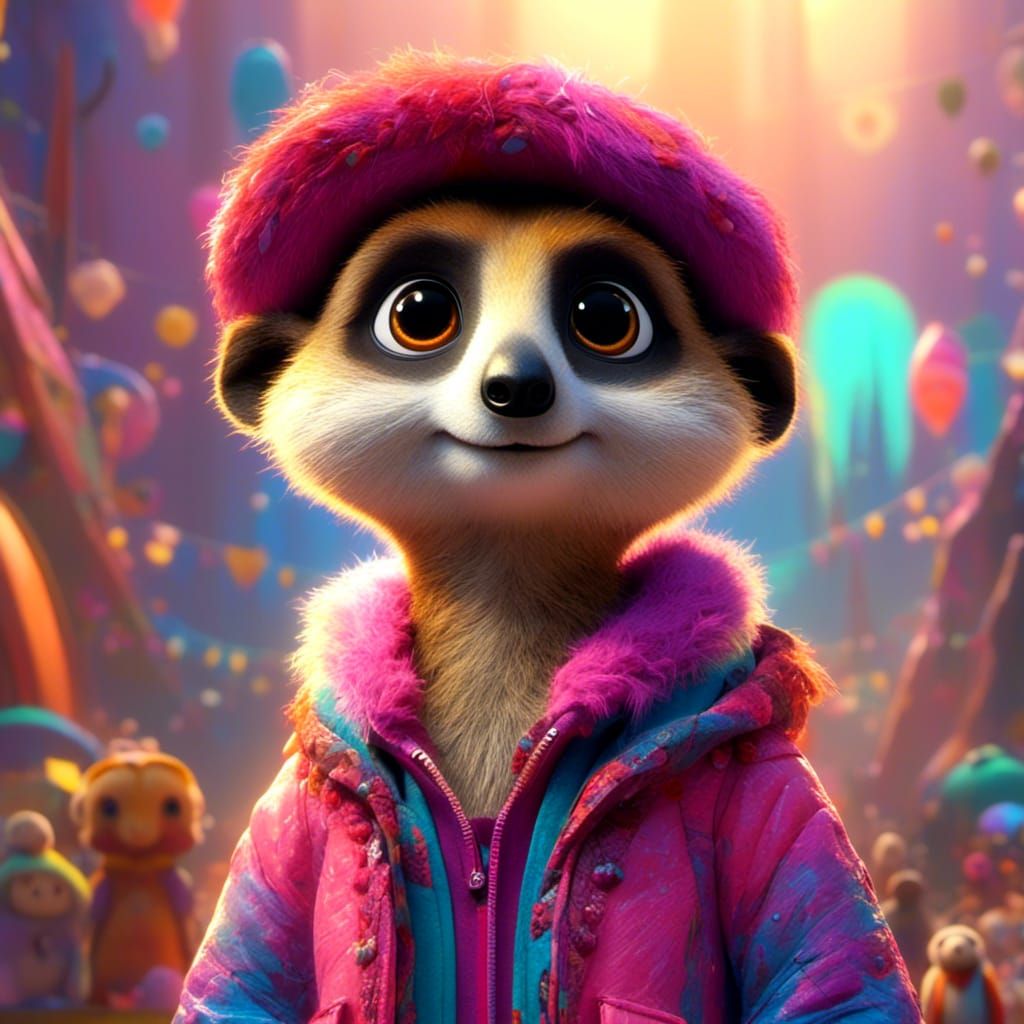 <lora:Ultra Cute:1.1> Image of a very cute meerkat standing ...