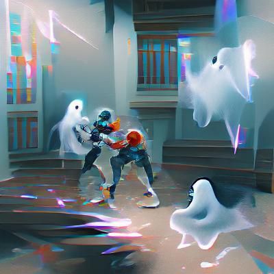 AI Generated Image of a Ghost Fight