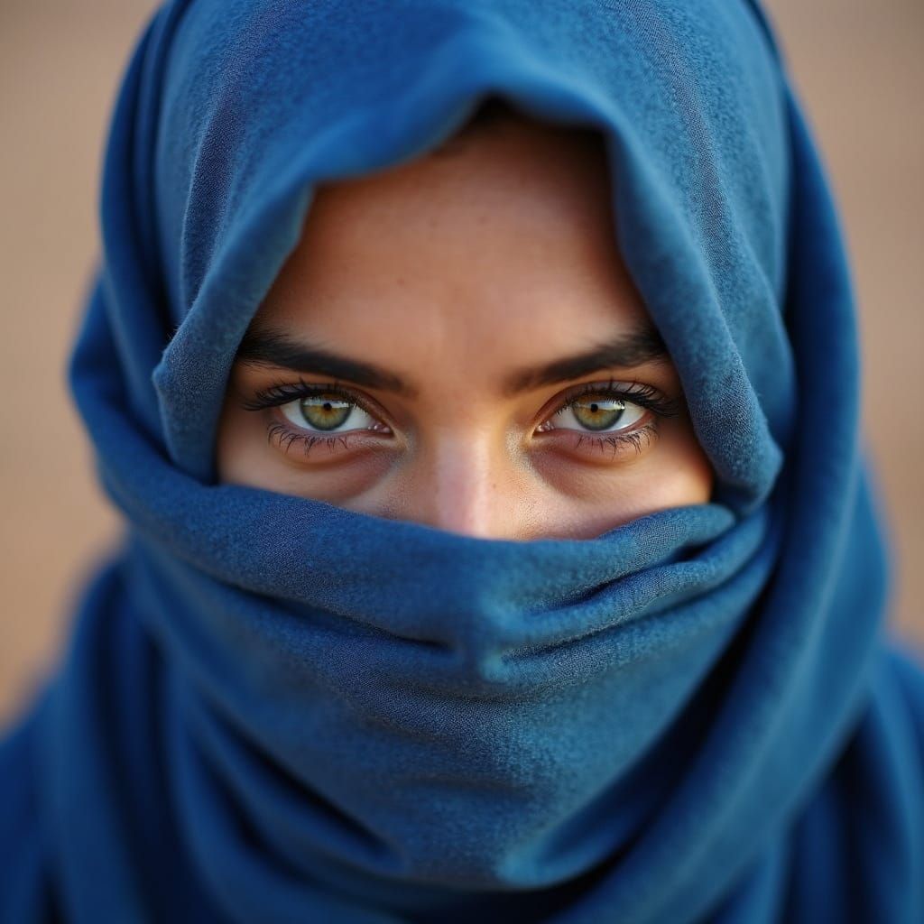 Sensual Touareg Woman in Desert Landscape