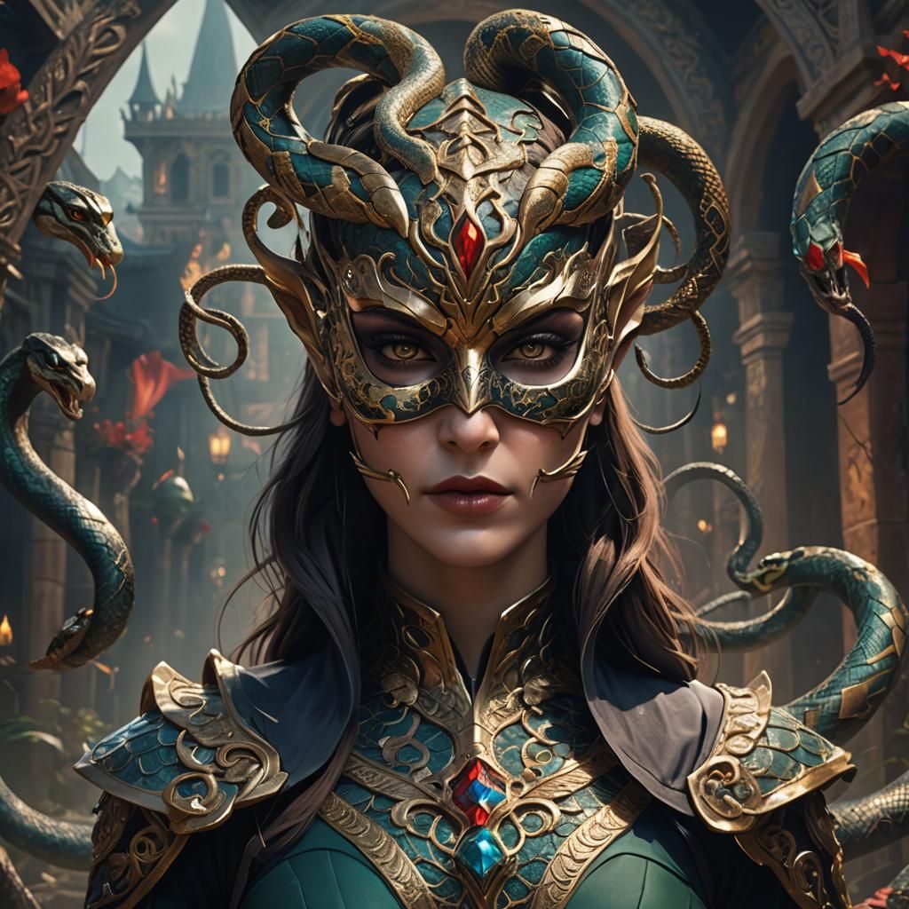 Elise the Villainous with Snake Mask