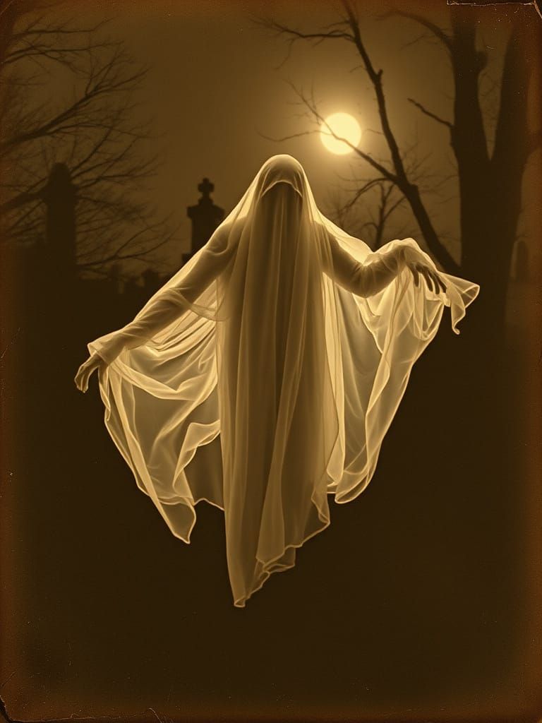Ghostly Spirit in Vintage Sepia Tone