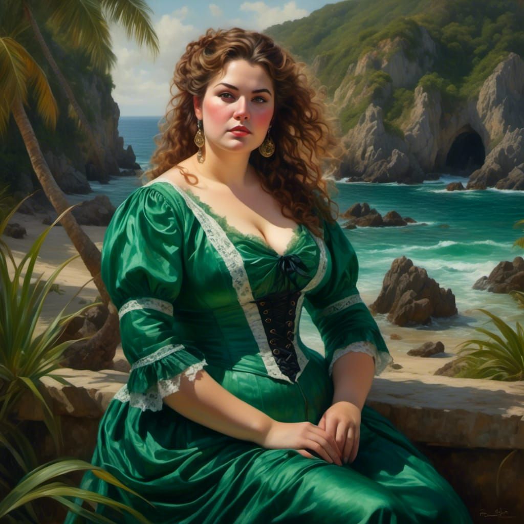 Dark Fairytale Portrait of a Curvy Pirate Maiden