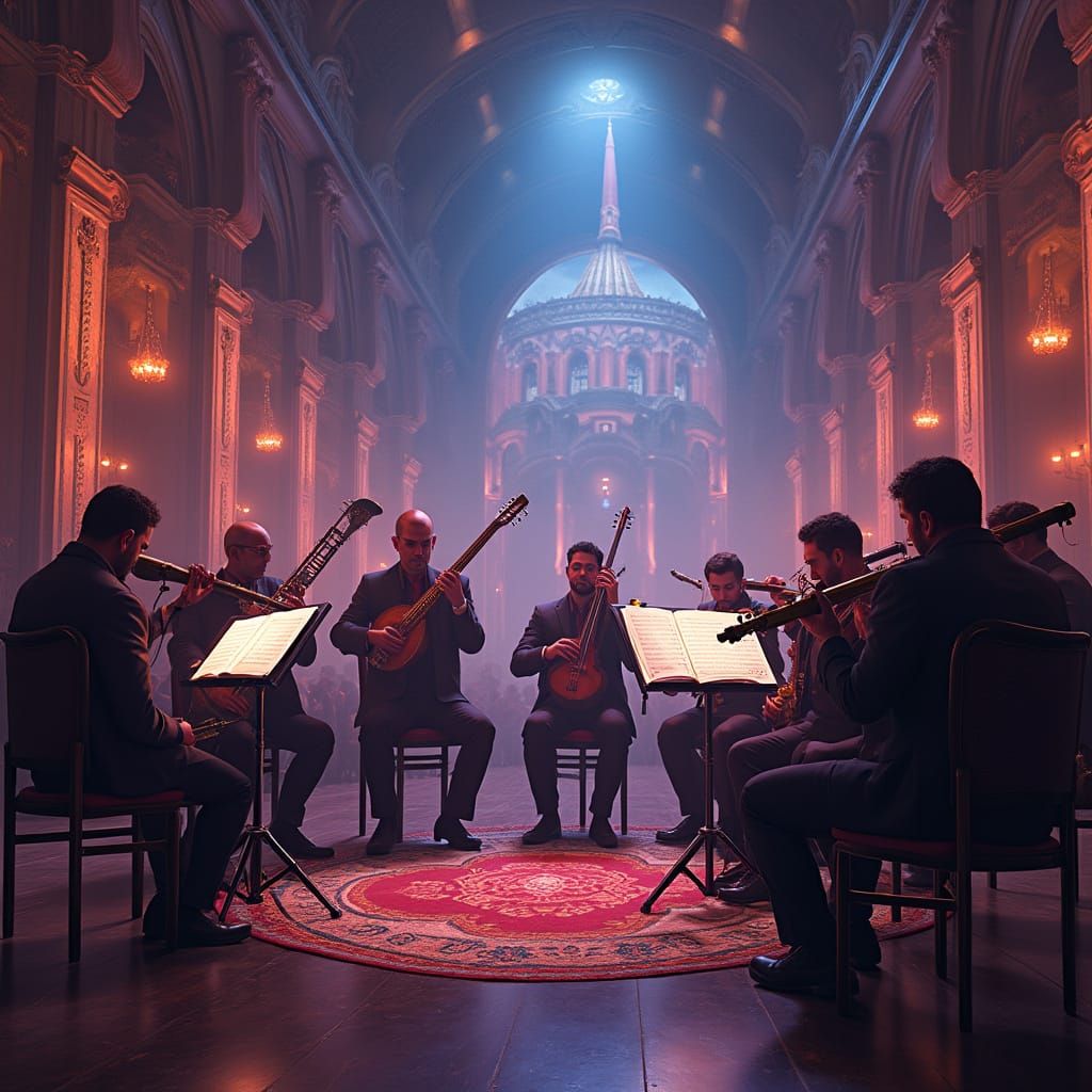 Elegant Turkish Choir on Concert Stage