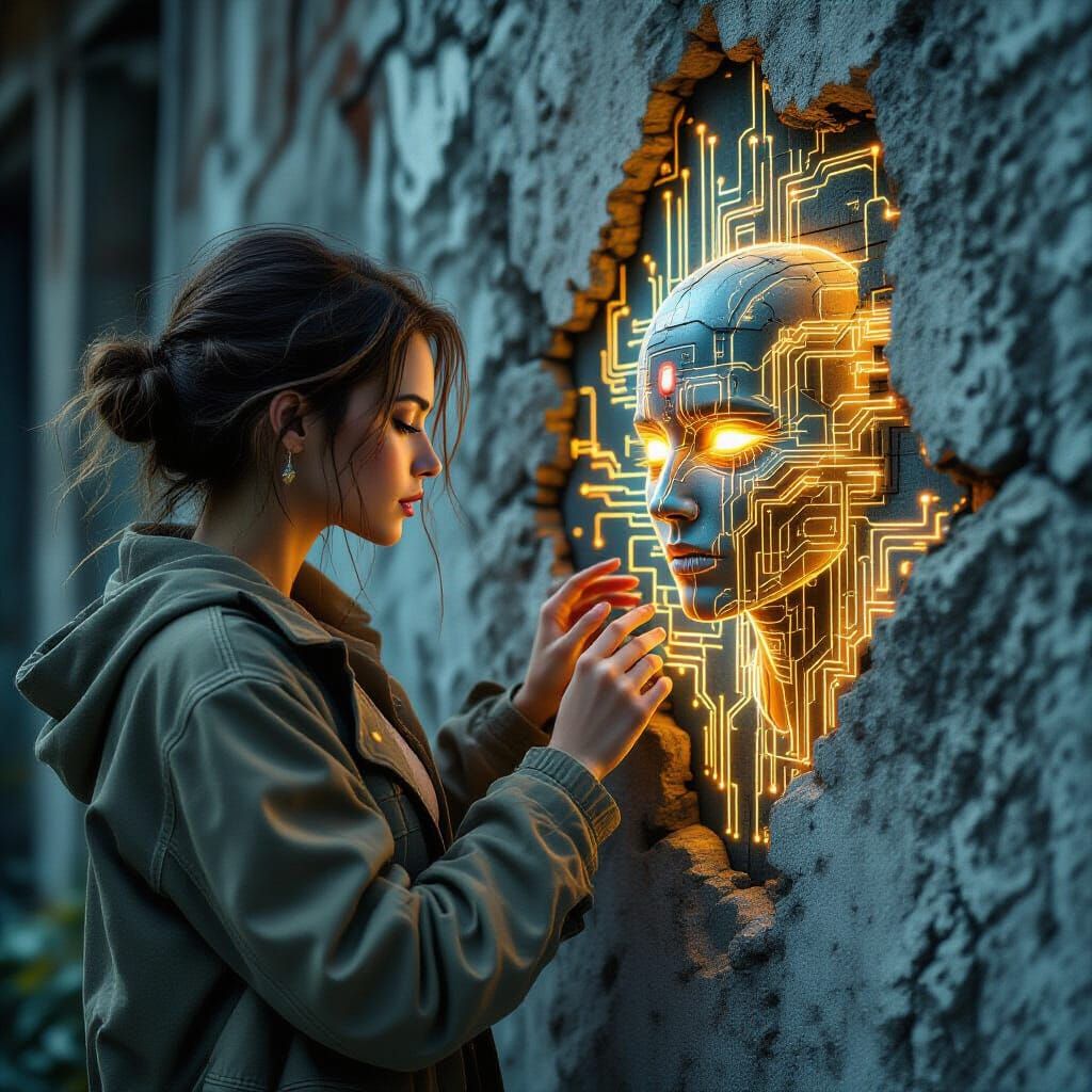 Woman Transforms Textures into Glowing Circuitry