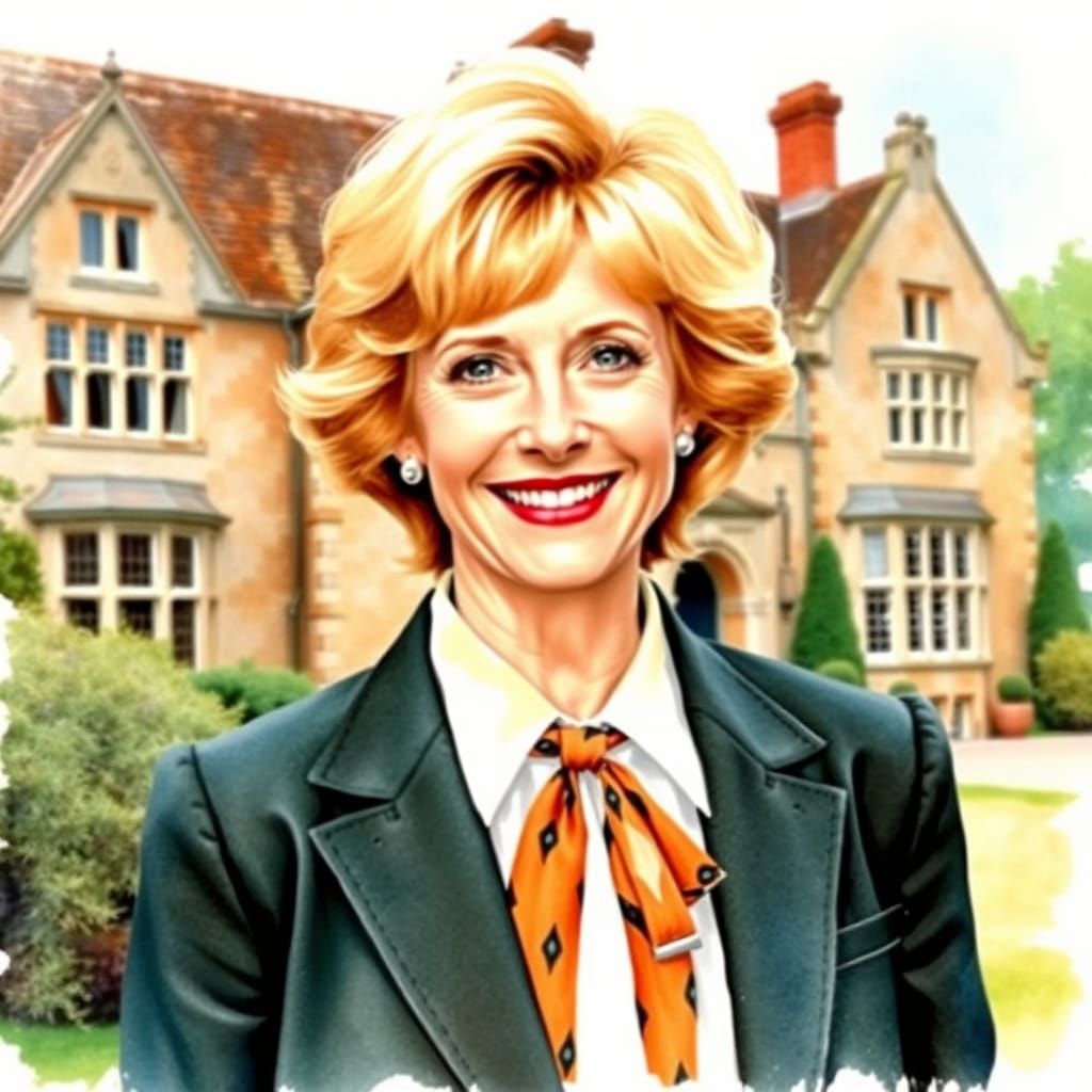 Helen Mirren as Watercolor Painting in Impressionistic Style