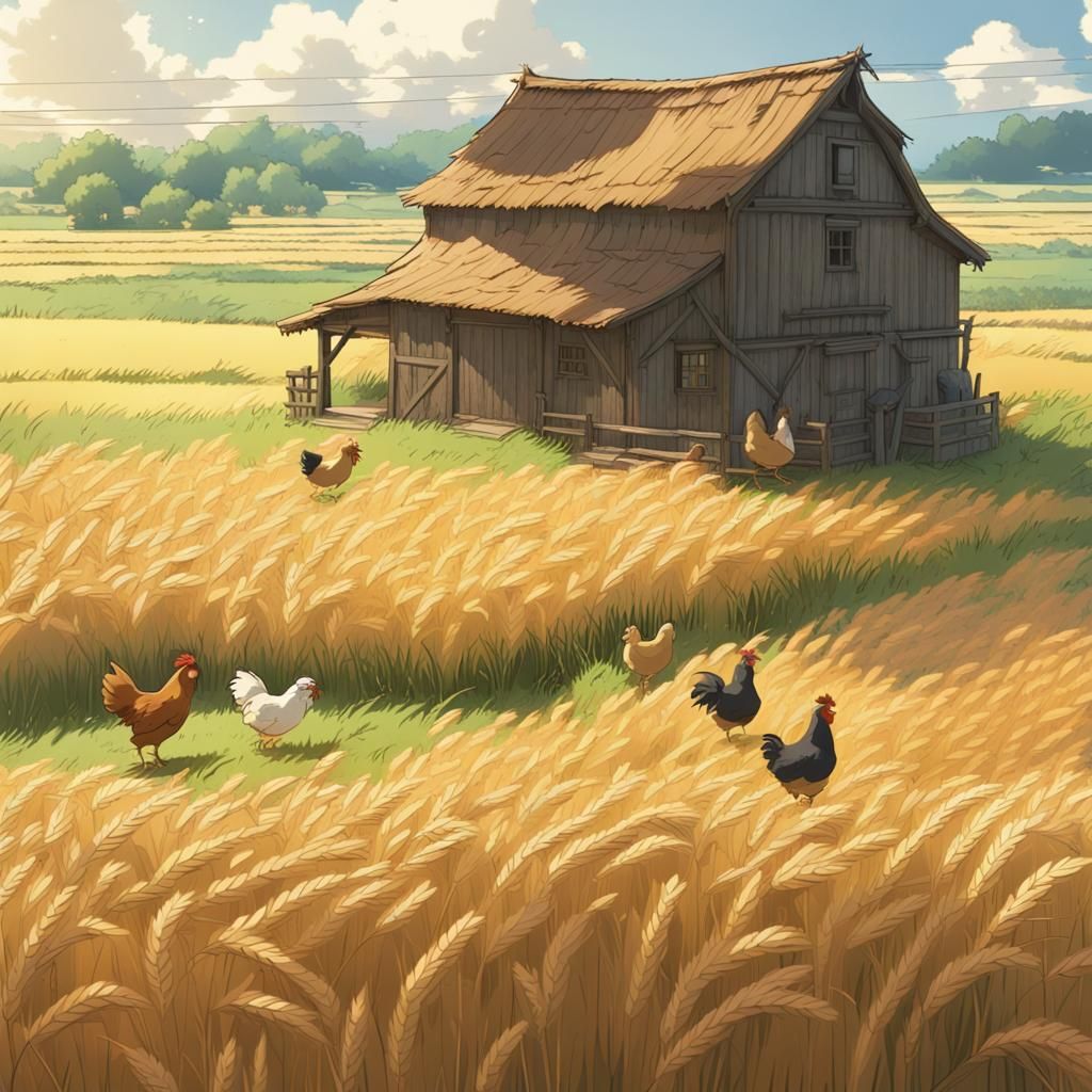 Farm Scene in Studio Ghibli Anime Style