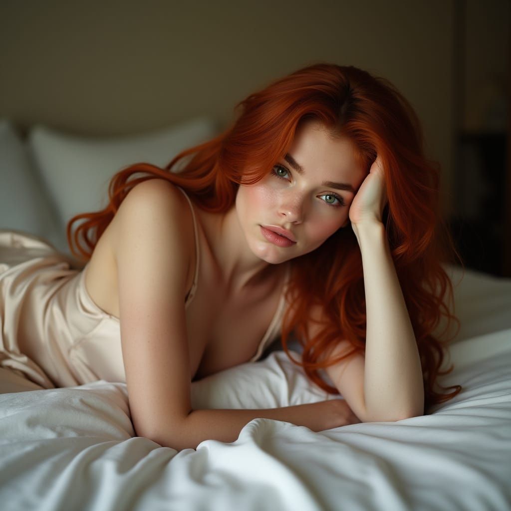 Redhead Portrait in Art Nouveau Style