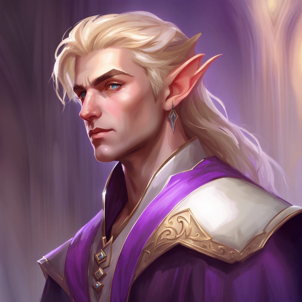 Elegant Elf Noble Portrait in Hyperdetailed Style
