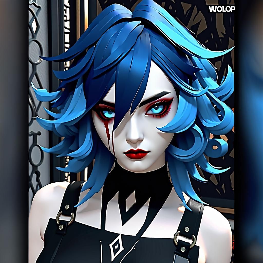 Anime Character with Knife in 3D Digital Art