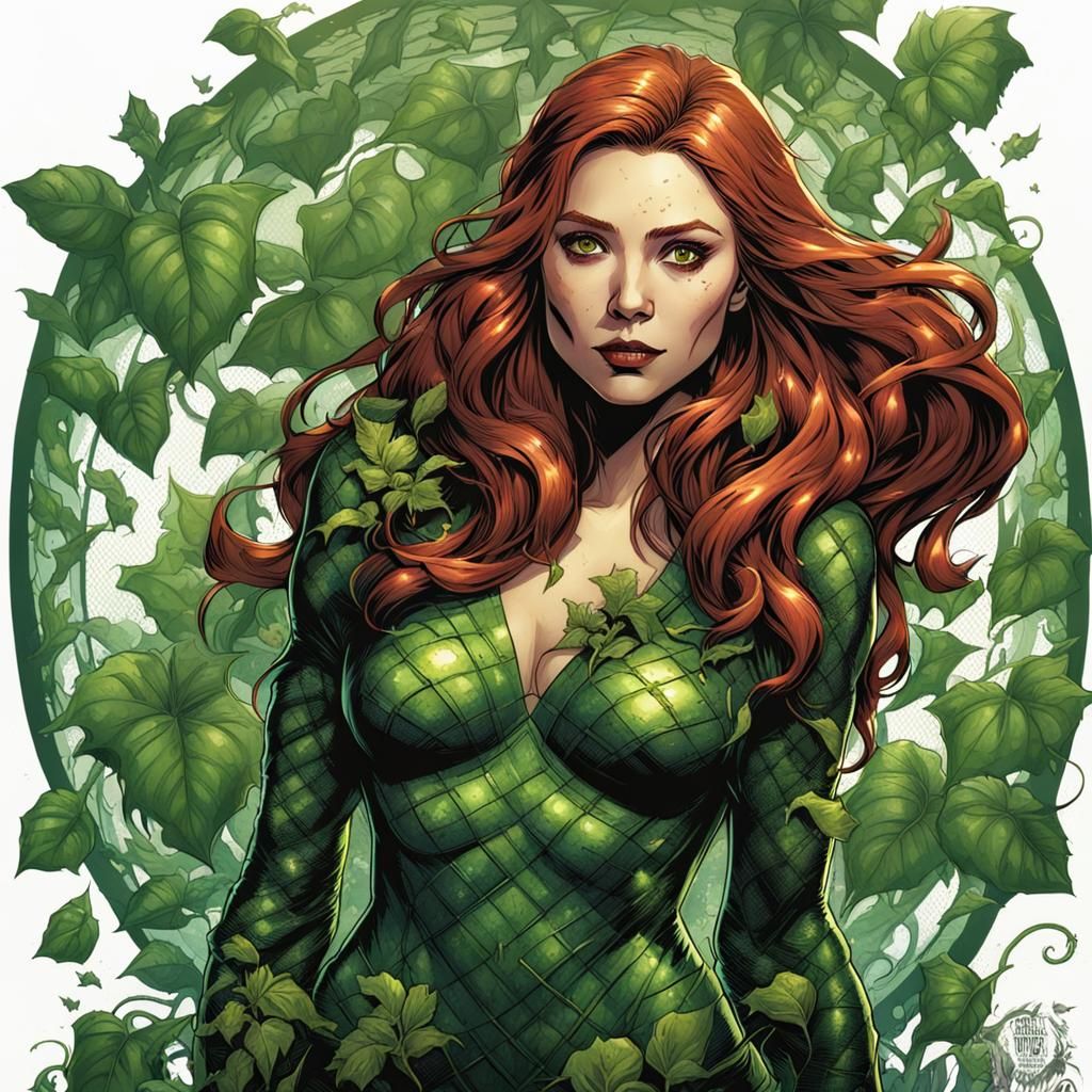 Elizabeth Olsen as Poison Ivy in Comic Book Art