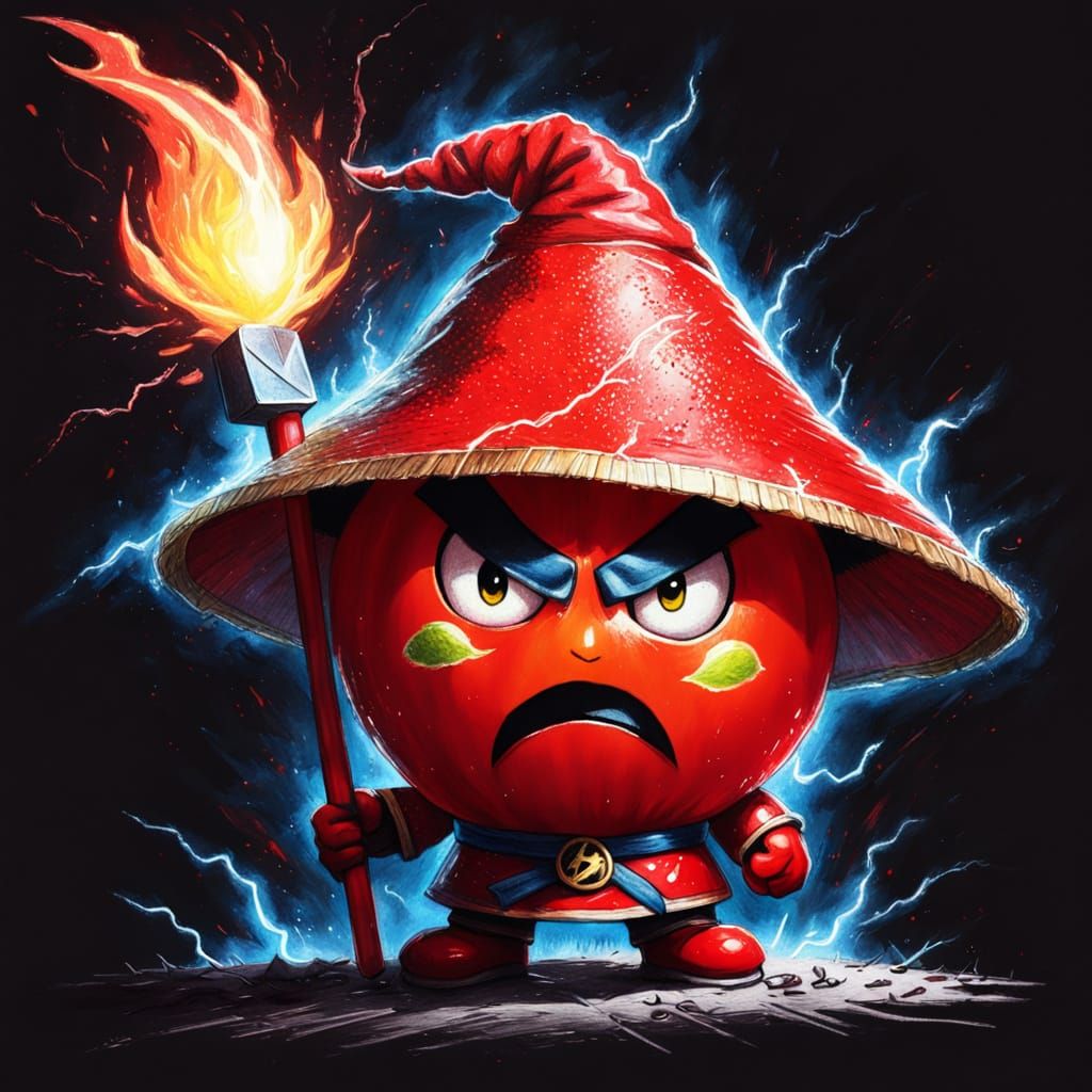 Tomato Raiden in Scandinavian Art Style