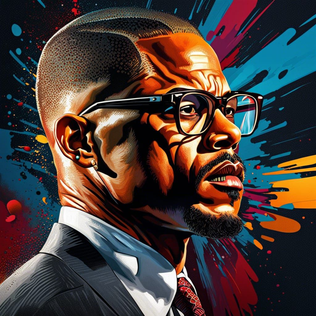 Malcolm X splash art