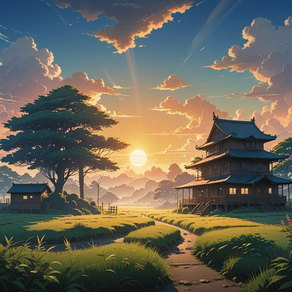 Atmospheric Whistful sunrise mist clings to the ground