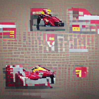 Ferrari Formula 1 Pixel Art Illustration