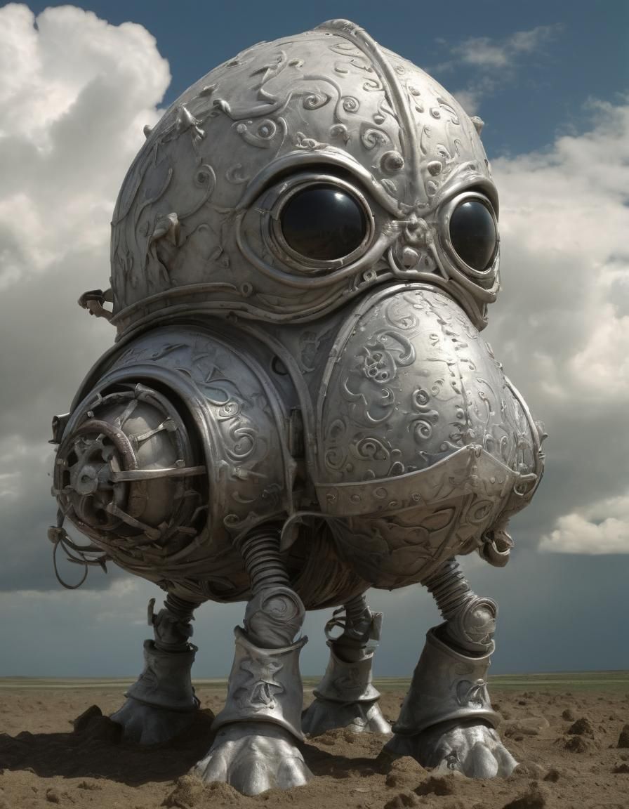 Golem Helmet Bicycle in Cumulonimbus Cloudscape