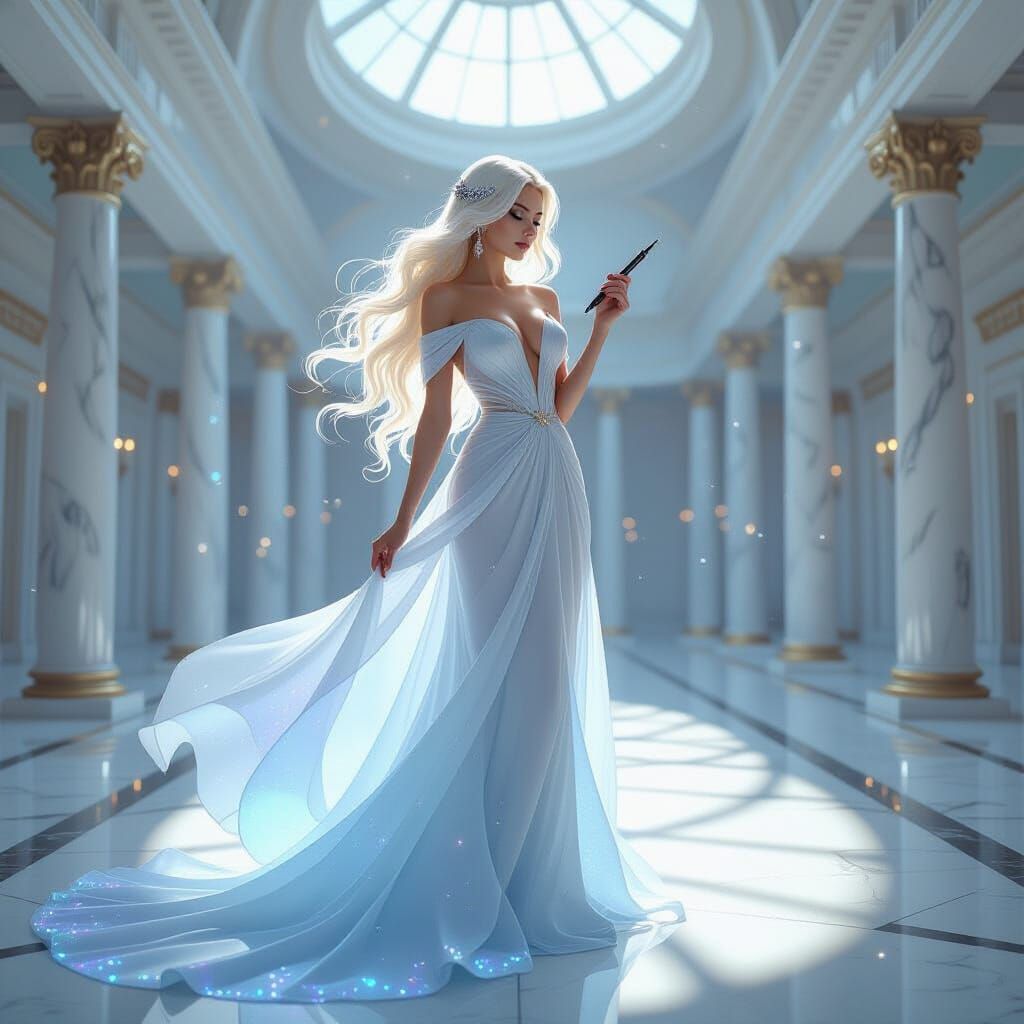 Celestial Goddess of Music in Digital Portrait Style