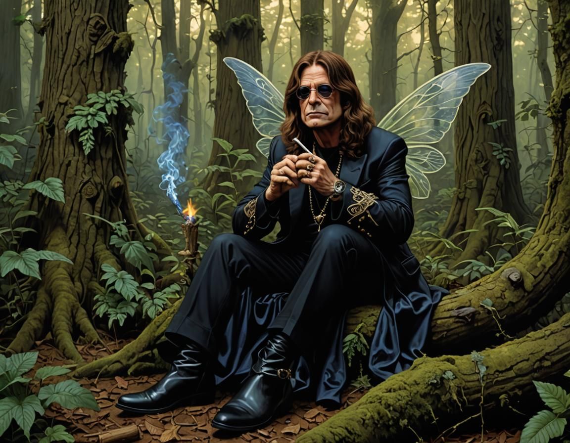 Ozzy Osbourne in Dark Fairy Wood, Digital Art