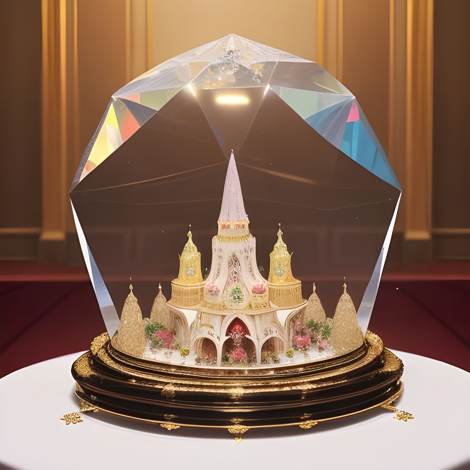 Fruitcake Inside Crystal Dome in Royal Hall