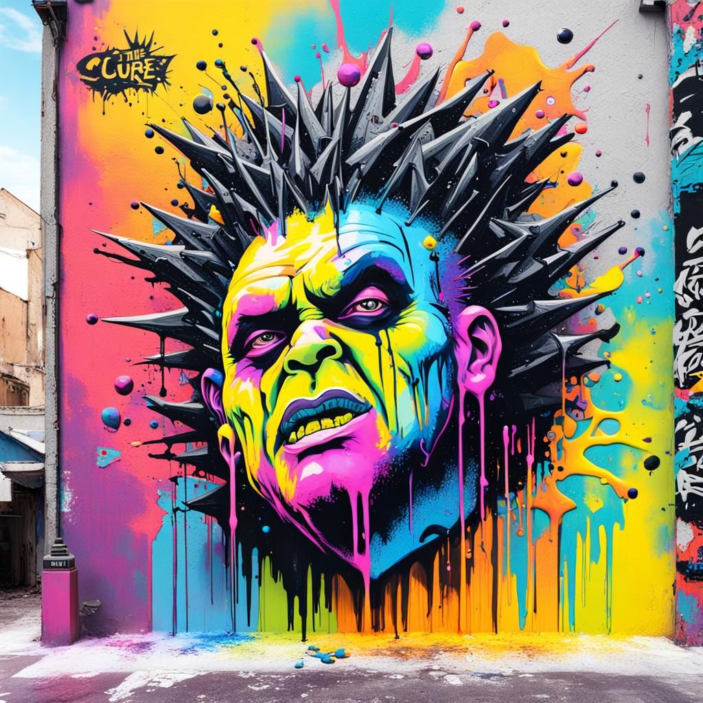 Colorful Graffiti Art with Oil Gouache Effects