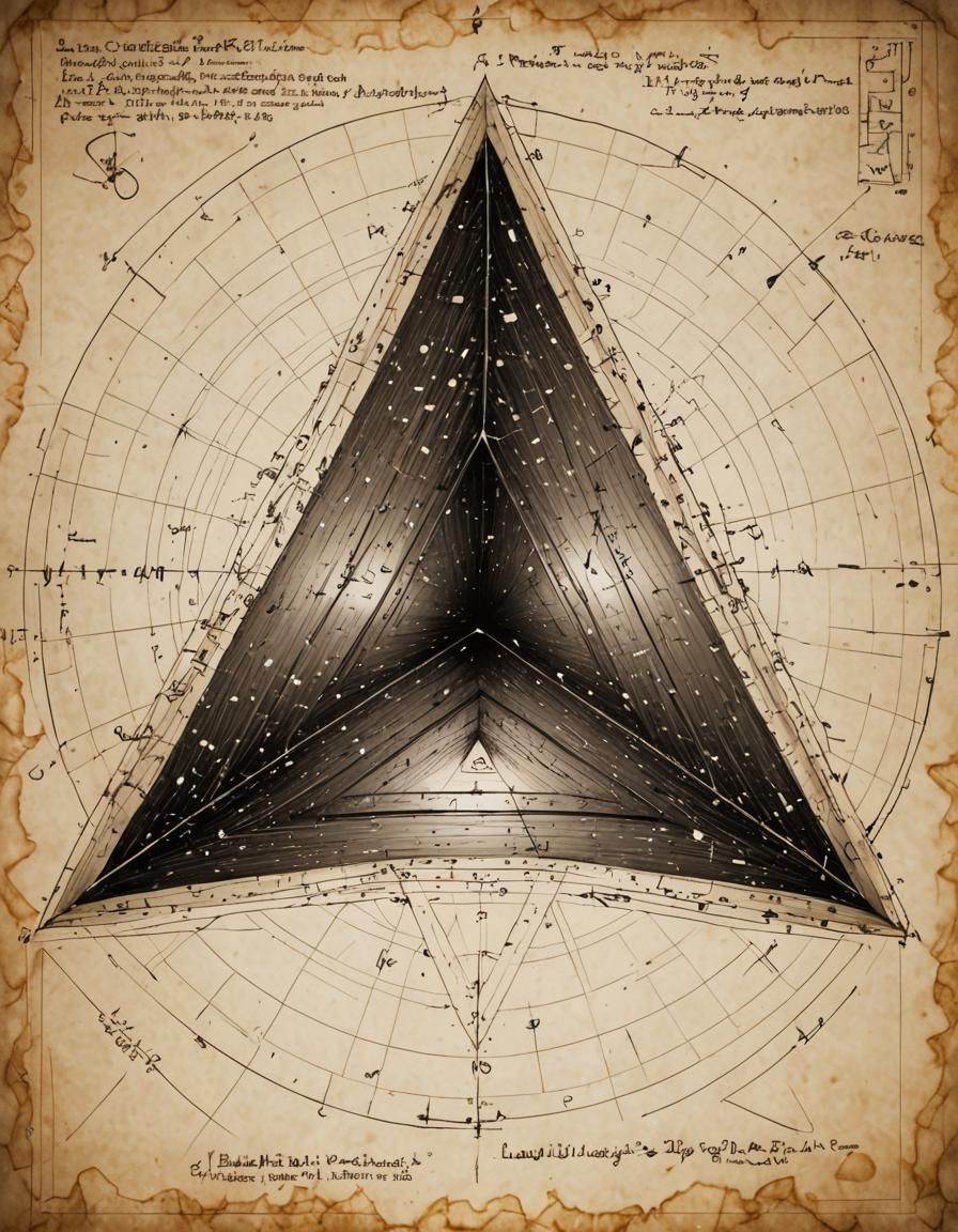 Non-Euclidean 4D Triangle Warping Spacetime: Technical Illus...