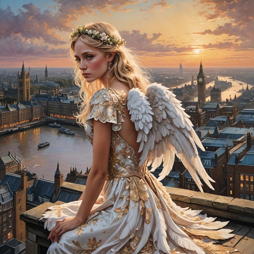 Angel Over London: Digital Art in Stegg Style