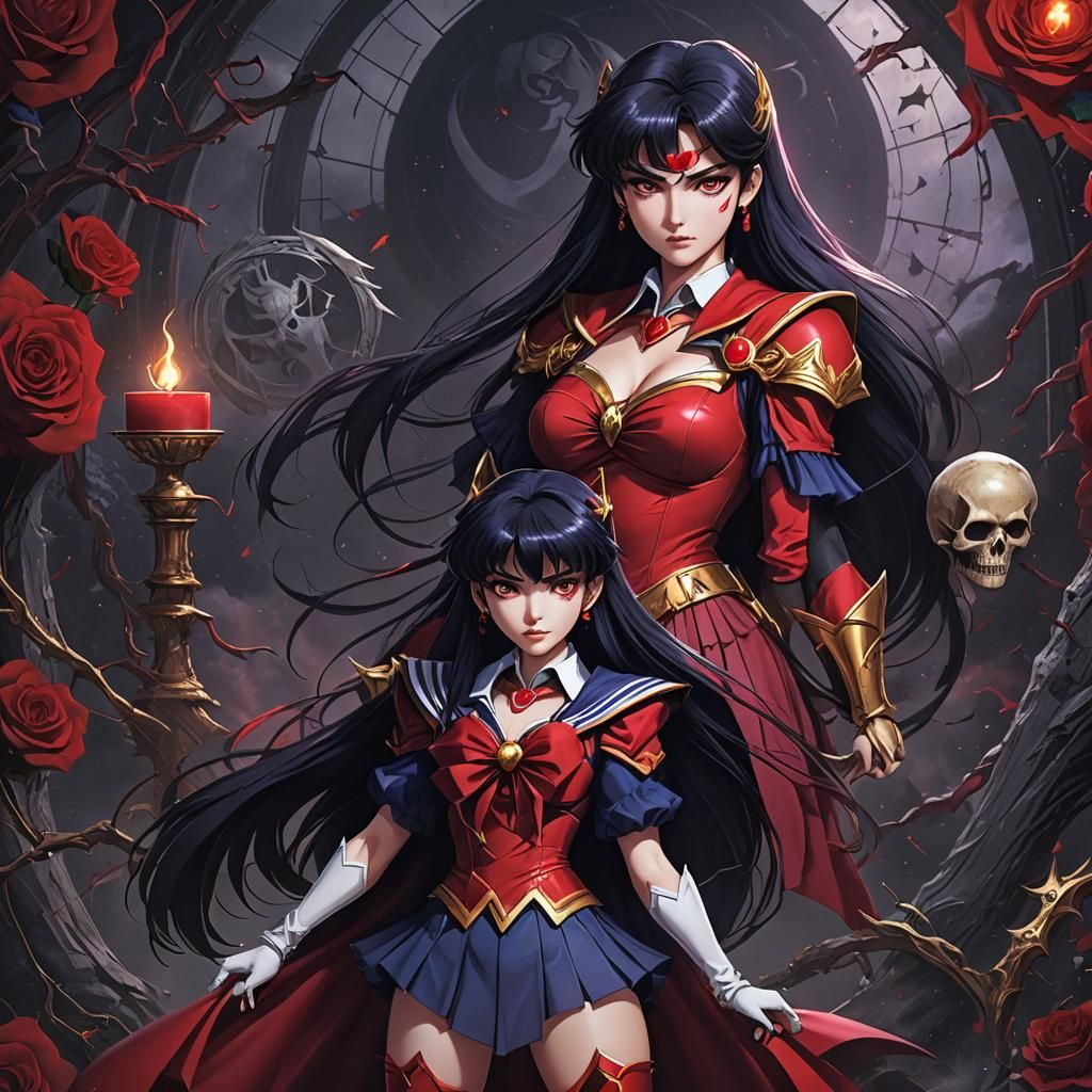 Sailor Mars as Vampire: Detailed Matte Painting