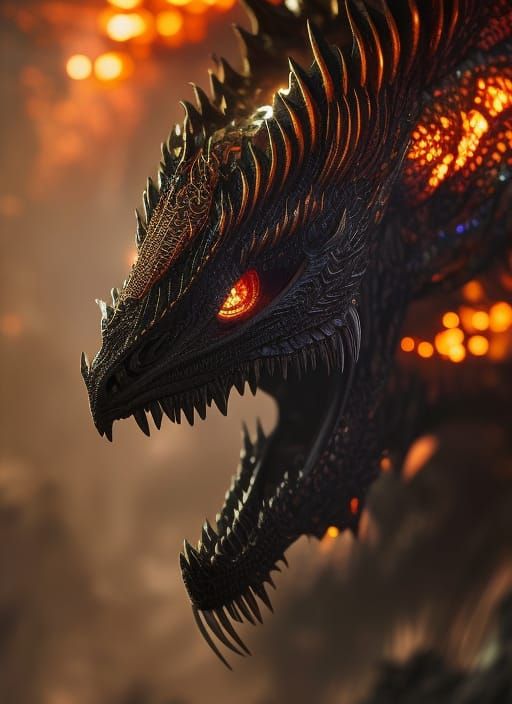 Hyperdetailed Draconic Scream in Splash Art Style