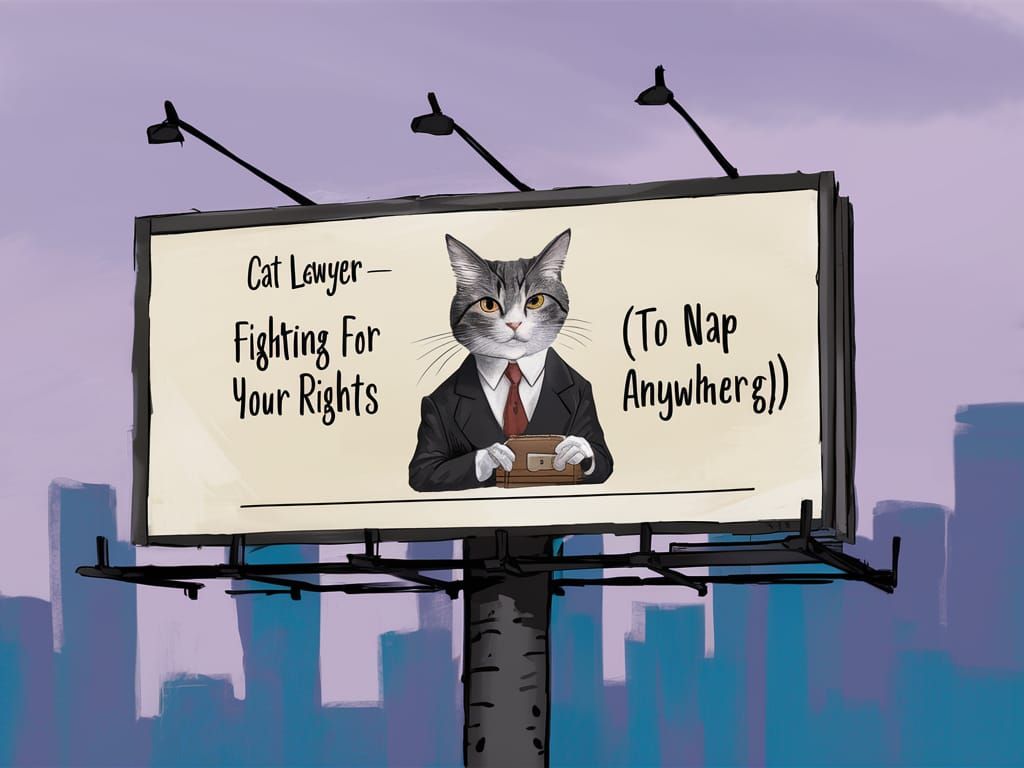 Feline Attorney Promotes Feline Freedom in City Billboard