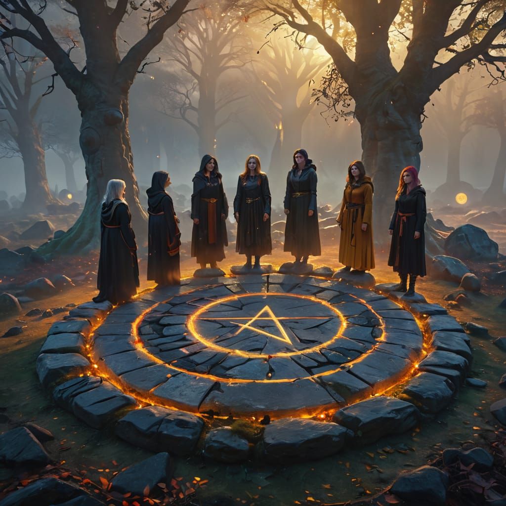 Modern Witches in Stone Circle Concept Art