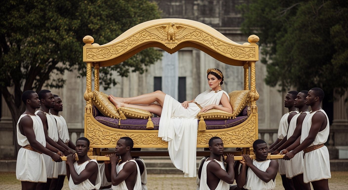 Roman Empress Lounging on Imperial Litter