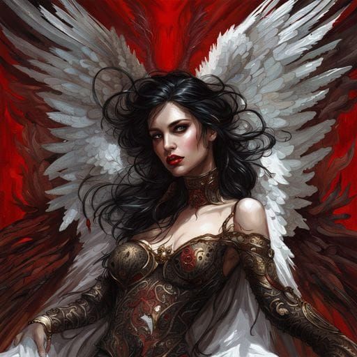 Fallen Angel in Dark Fantasy Style