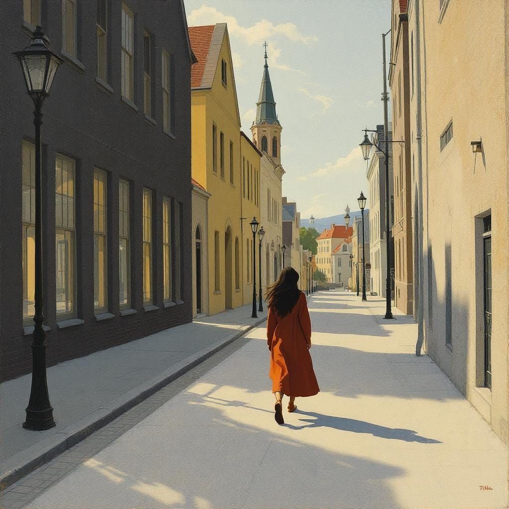 Elegant Portrait in the Style of Modigliani and Holbein