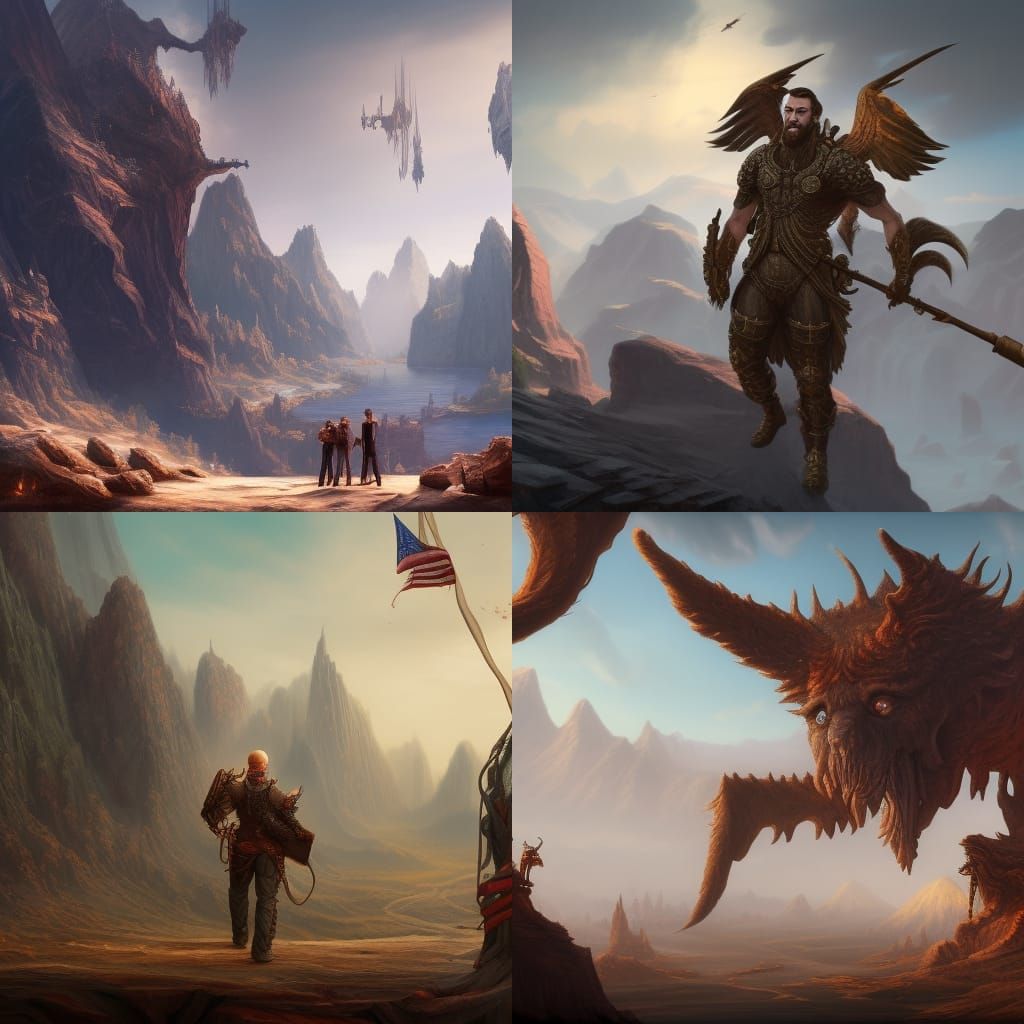 Gigachad Joe Biden: Detailed Matte Painting