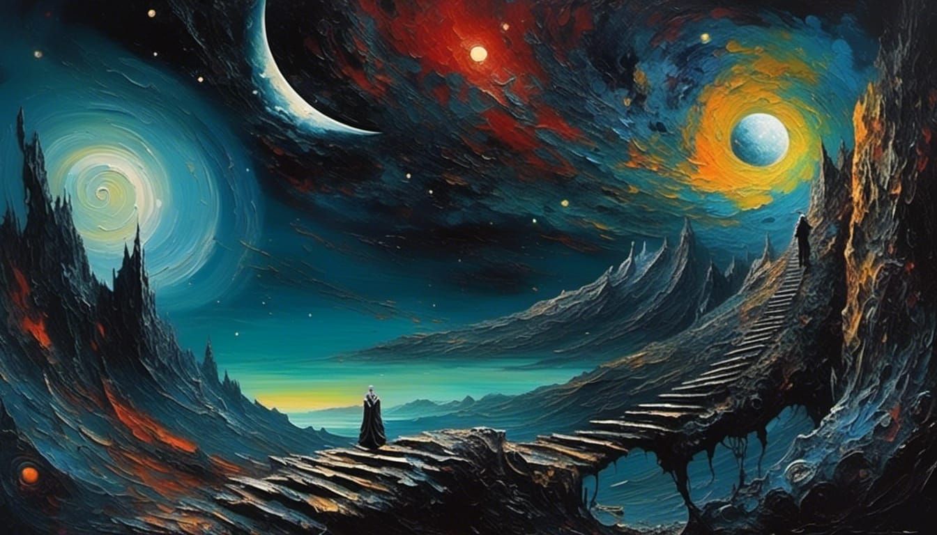 Epic Cosmic Masterpiece in Impasto Style