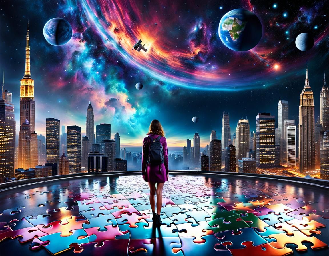 Surreal City Puzzle Fusion on Alien Planet