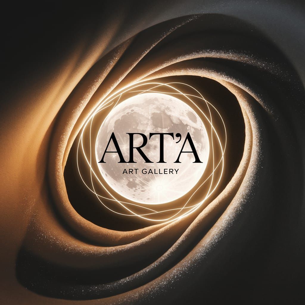 Elegant Moon Logo Design for Art Gallery in Vector Style