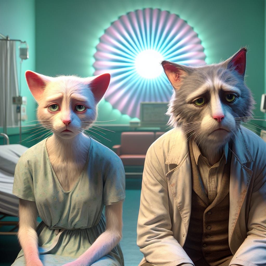 Cats in Mourning: Mid-Century Realism with Anthropomorphic T...