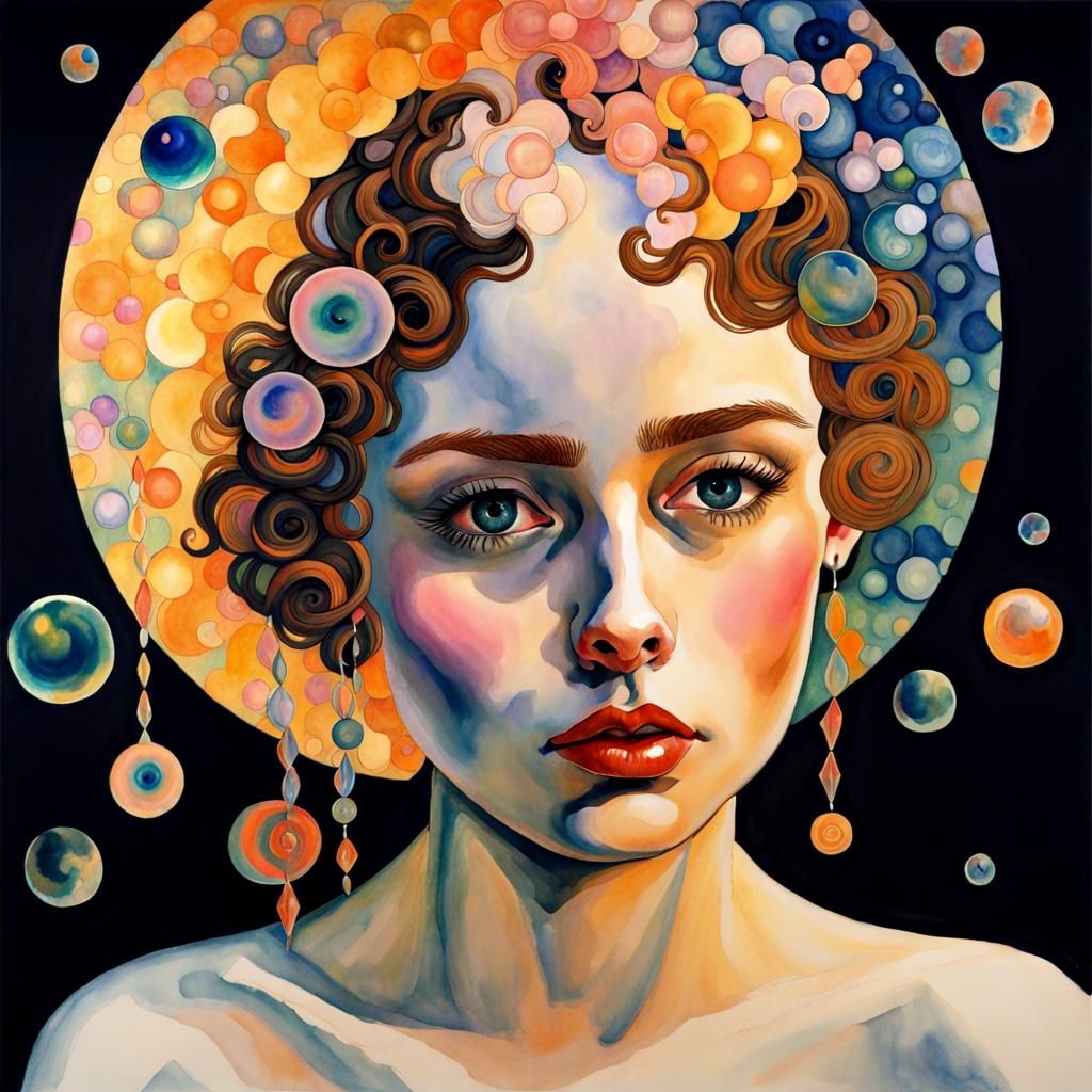 Shimmering Angel in Watercolor Crystal Style