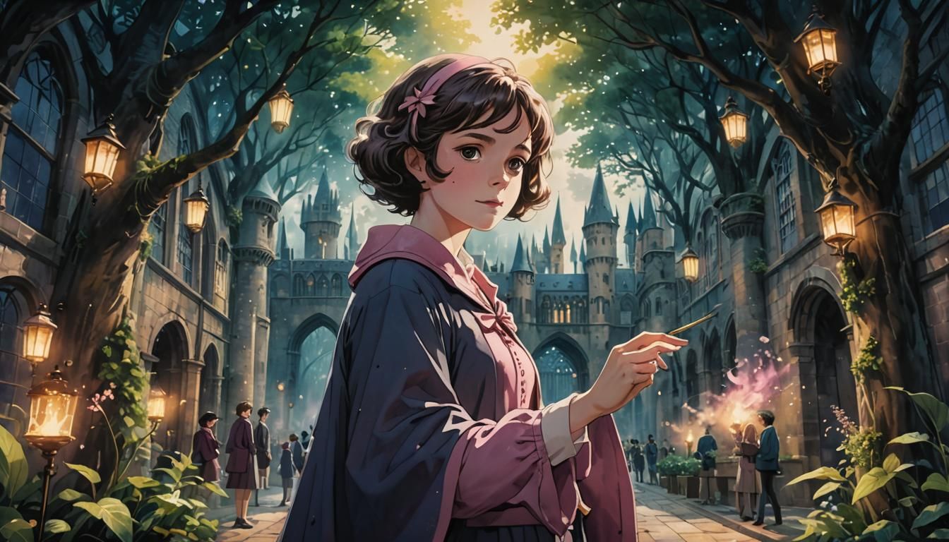 Dolores Umbridge in Watercolor Anime Style