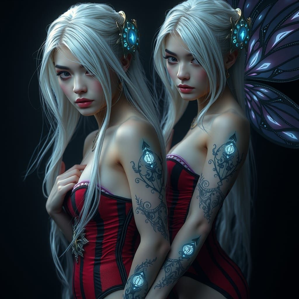 Ethereal Fairies with Bioluminescent Runes in High Fantasy S...