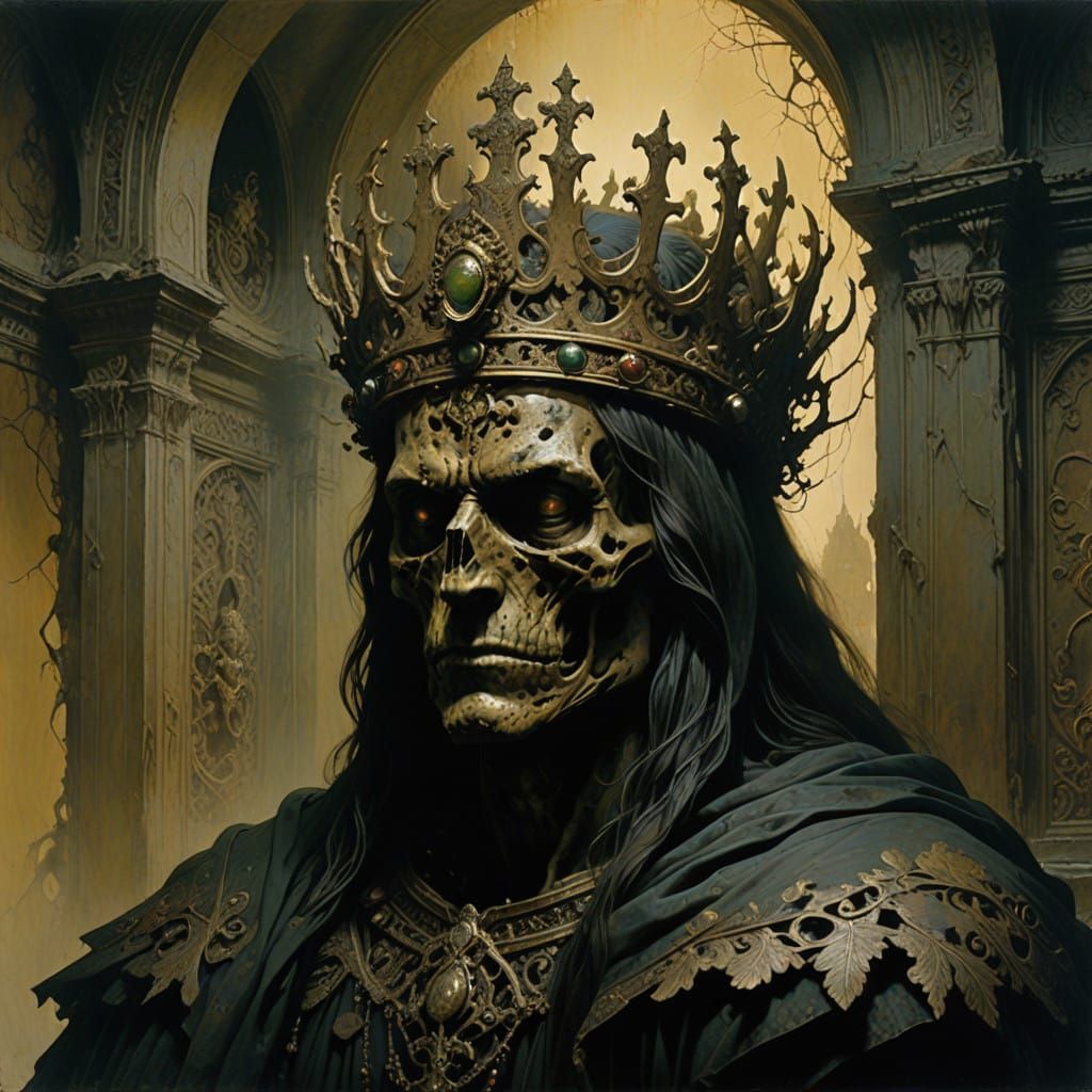 Majestic Tarnished Crown in Crumbling Throne Room