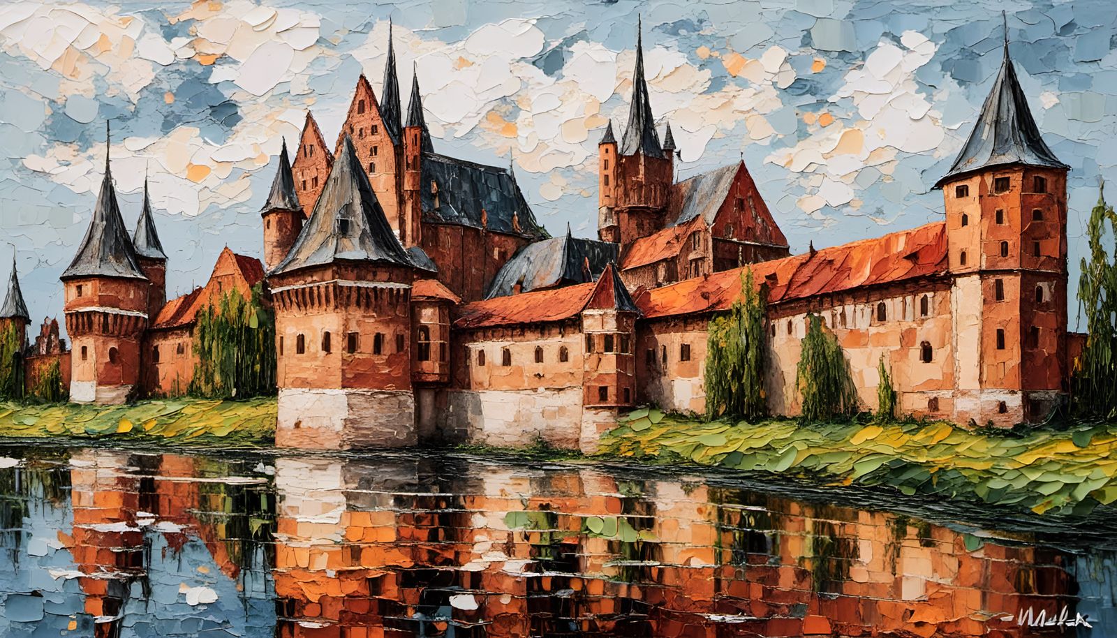 Malbork Castle in Impasto Style, Poland
