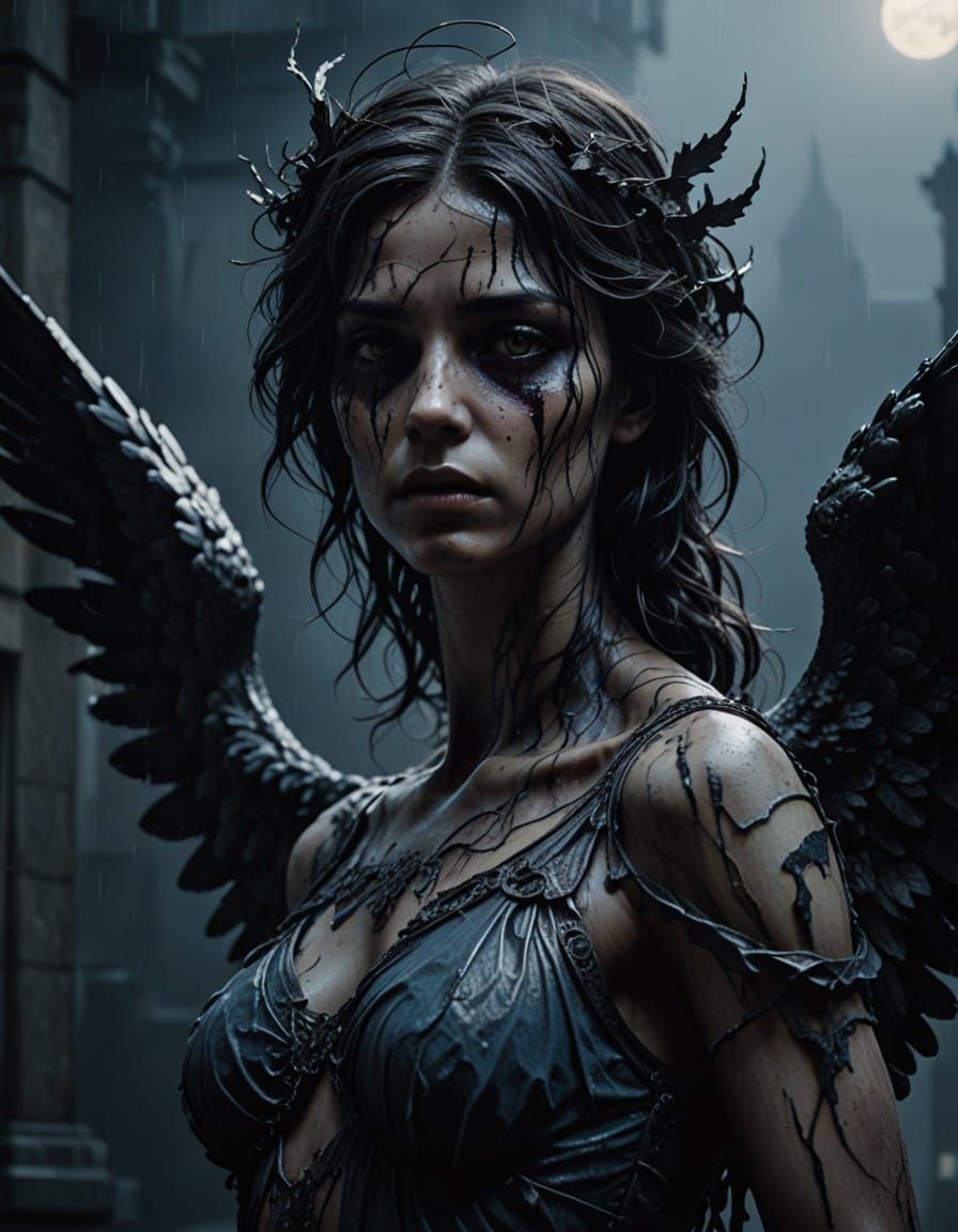 Berlin's Dark Angel Unveiled in Eerie Nicola Samori Style