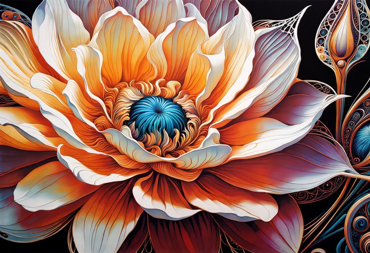 Metallic Filigree Flowers in Psychedelic Pop Fusion